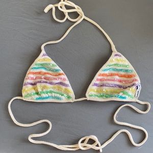 🌈 Loco Hawai’i Sequin Bikini Top - Size M